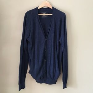 H&M LOGG Mens Navy Blue Grandpa Sweater